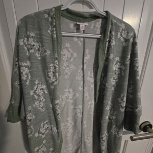LuLaRoe Green Floral Women's Cardigan